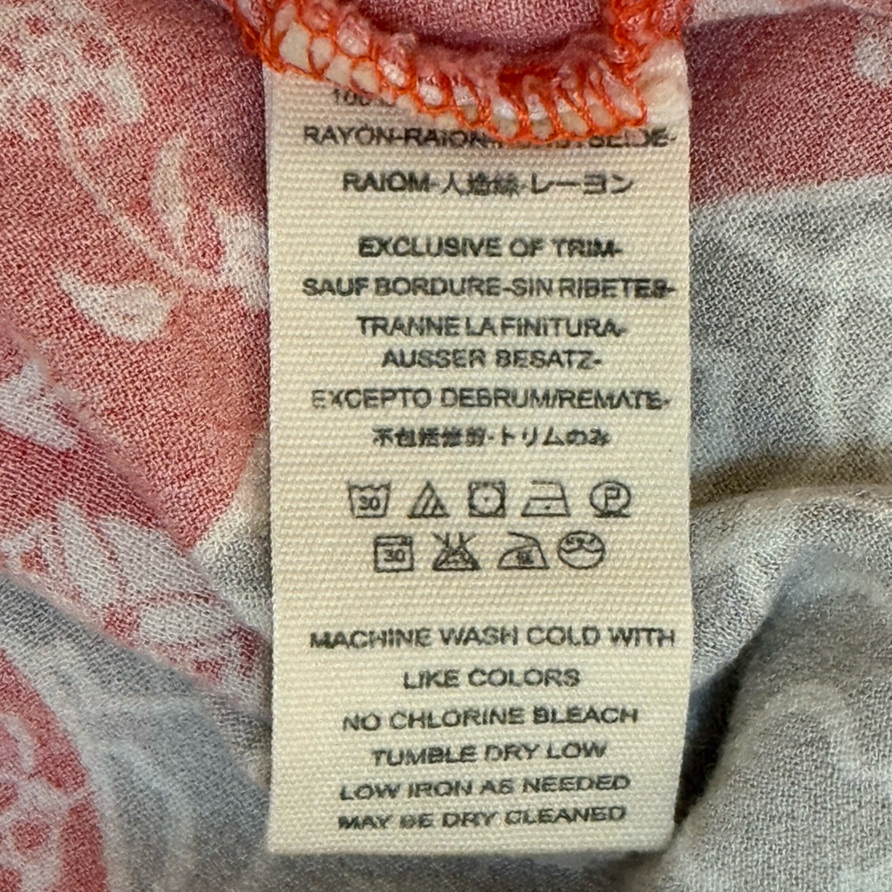 Free People Dream Darlin orange floral print v-neck halter tank top women’s L - Picture 8 of 9
